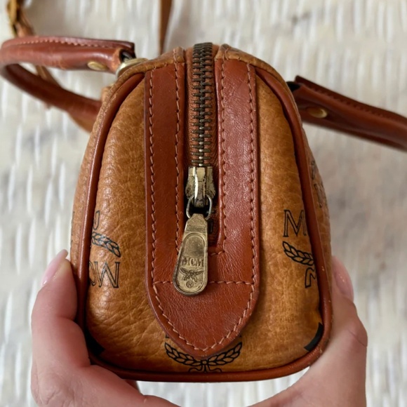 Authentic MCM Mini Speedy Boston Cognac Bag - Picture 6 of 10